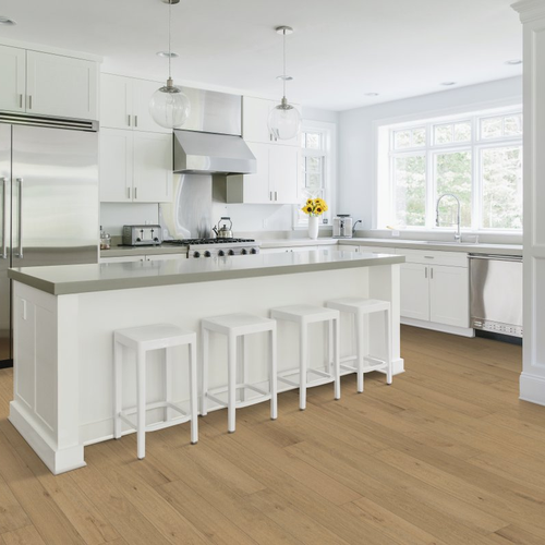 Kitchen with hardwood flooring - Darby Trace -Parchment Oak